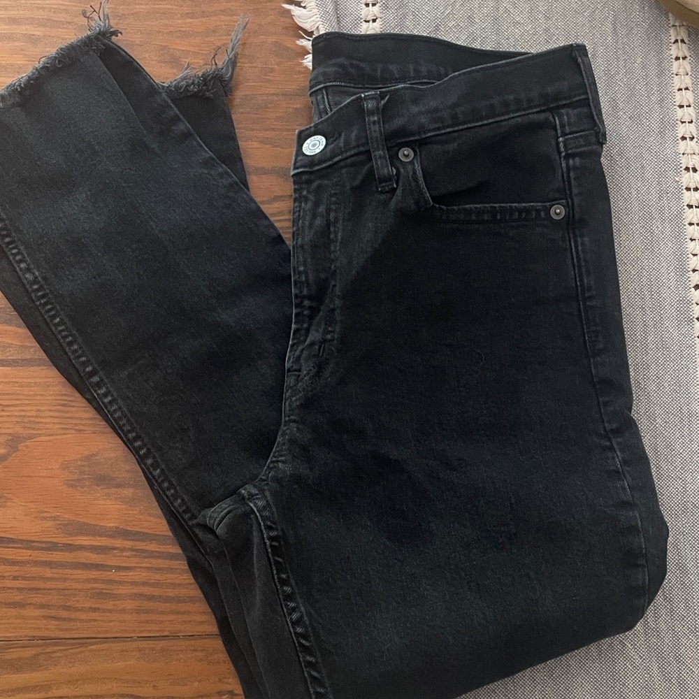 GAP Women's Cropped Black Jeans vintage slim mid rise